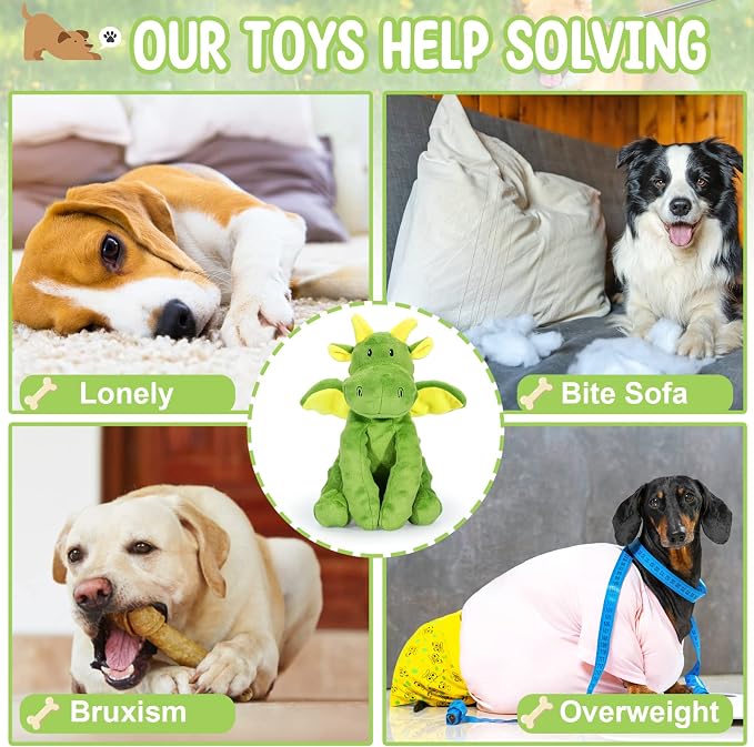 Letsmeet Squeaky Dog Toy with Crinkle Paper, Soft Puppy Teething Toys to Relieve Boredom, Interactive Plush Chew Toys for Small & Medium Dogs