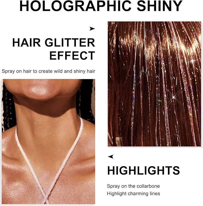 Hair and Body Glitter Spray, 1PC Glitter Hairspray Dry Powder Makeup for Clothes, Festival Rave Prom Loose Sparkle Powder,Holographic Ultra Fine Resin Glitters for Crafts (Red)