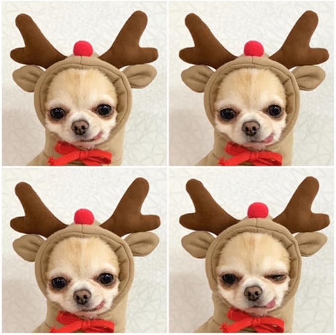 Warm Dog Winter Clothes Cute Dog Coat Hoodie, Coffee, M | Reindeer Design Fleece Pet Dog Costume Jacket for French Bulldog Chihuahua Pug Boston Terrier Ropa Para Perro