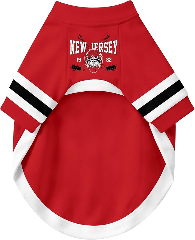 New Jersey Dog Clothes Personalized Pet T Shirt for Dogs Gift | Custom Name Number Jersey Style Pet Shirt for Dog