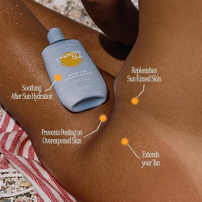 Tanning Club Daily Sun Defense Duo – Everyday Sunscreen SPF 30 (Water & Sweat Resistant, 80 Minutes) & Cooling Hydration Gel with Aloe and Sea Kelp – Pre & Post Sun Care Set for Balanced Hydration