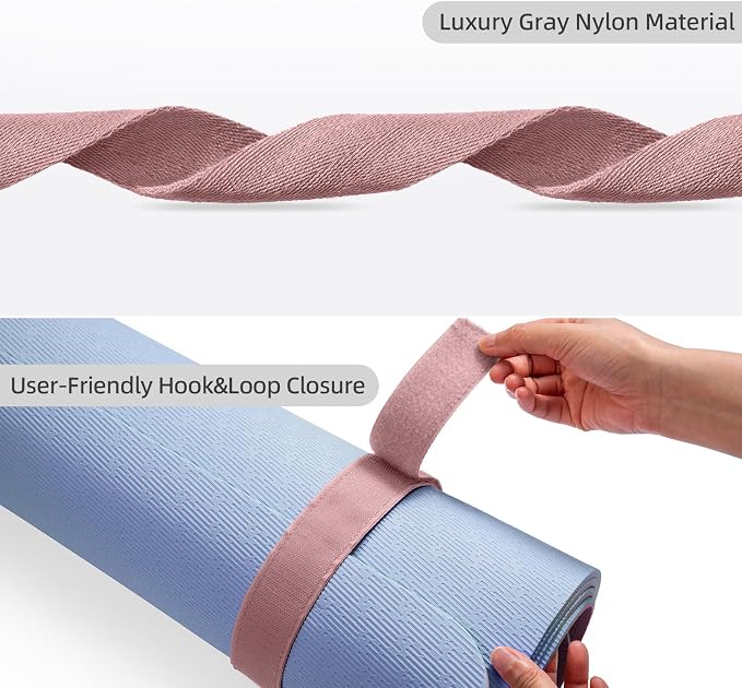 Trilancer Adjustable Yoga Mat Strap With Hook and Loop Closure, Yoga Mat Holder Carrier,and Organizing-Mat Not Included