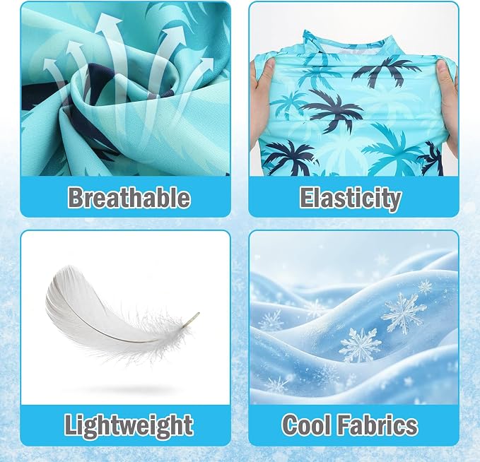 Cooling Sunblock Dog Clothes for Large Dogs,2 Pack UPF50+ UV&Insect Protection Quick Dry Dog T Shirts for Outdoor,Anti-Hair Loss Breathable Sleeveless Pet Vest Tank Tops,Ice Cube&Coconut,2XL