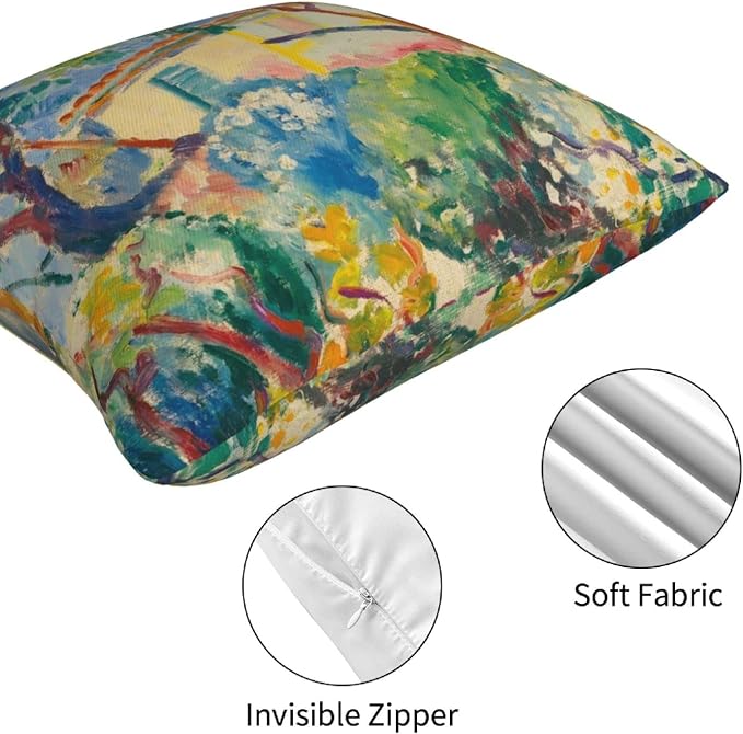 Matisse Painting Throw Pillow Covers 18x18 inches Set of 4 Abstract Art Painting Pillow Cases Aesthetic Decorative Cushion Covers for Sofa Couch Living Room