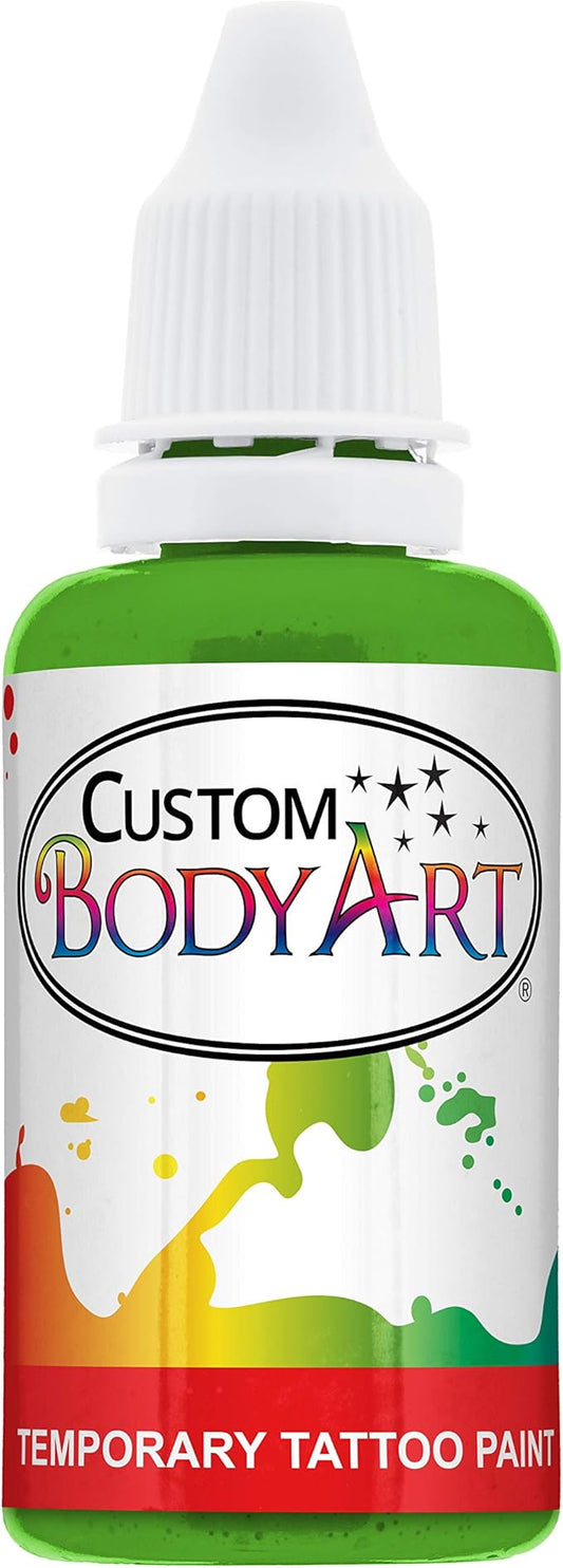Custom Body Art 1-Ounce Lime Green Temporary Airbrush Tattoo Body Art Paint Alcohol Based