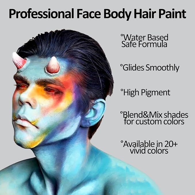 Mysense Yellow Face Body Hair Paint Stick,Water Based Washable Temporary Hair Color,Non-toxic Cream Body Paint for Adults and Kids Halloween Costume Tiger Cosplay Makeup,0.5oz