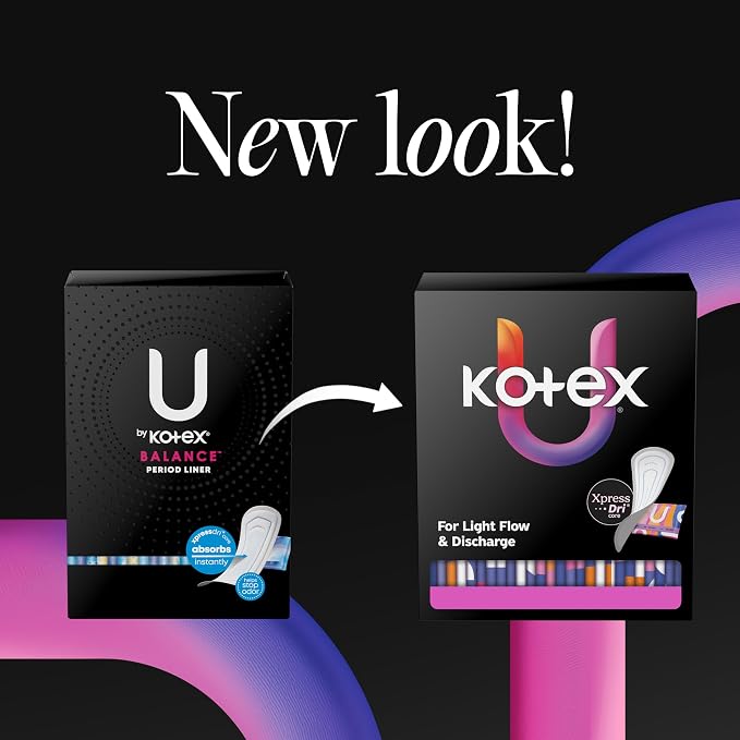 Kotex Absorbent Wrapped Liners, Light Absorbency, Extra Coverage, 93 Count (Packaging May Vary)
