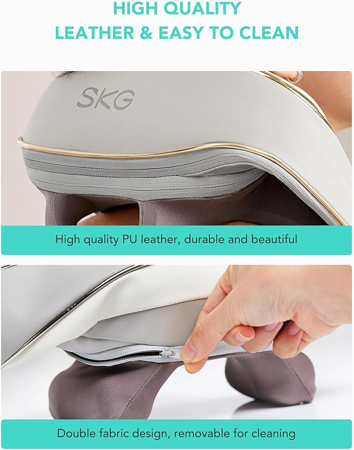 SKG 2025 Neck Massager for Pain Relief, Deep Tissue 6D Kneading with Heat, Cordless Neck & Shoulder Massage, Christmas Gift for Men & Women, H5 Mini
