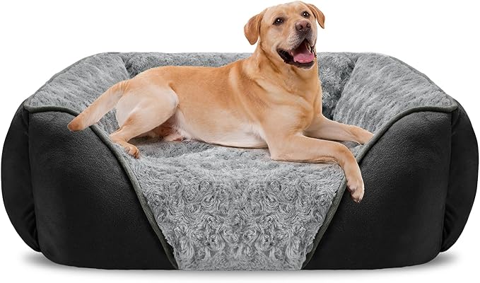 XX-Large Dog Bed Rectangle Washable Orthopedic Soft Calming Sleeping Durable Pet Cuddler with Anti-Slip Bottom