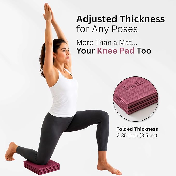Foldable Yoga Mat, 6mm Thick, 72L x 24W Inch, Lightweight, Anti-Slip, and Easy to Store – Perfect for Travel, Yoga, Pilates, Home Workouts, and Floor Exercises