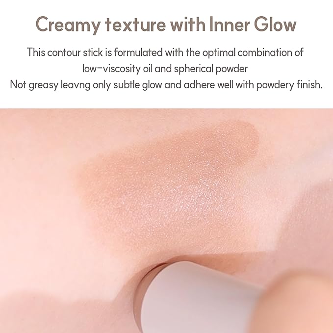 Espoir Be Glow Shading Stick Contour #2 Cool Gray│Creamy Solid Texture & Smooth Gliding on Face with Hyaluronic Peptide, Well-Blending and Seamless Contouring for Daily Makeup, Natural Color