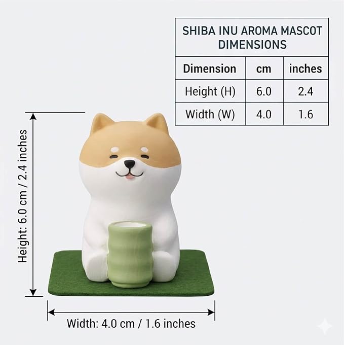 Passive Stone Diffuser, Cute Animal Series Aromatherapy Oil Diffuser for Tabletop Decor (1, Leisurely Shiba)