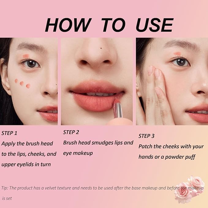 Cushion Lip Powder Cream, Matte Lip Cream - Long-Lasting & Smooth Skin, Non-Drying, Moisturizing Non-Fading Lipstick, CreaM Velvet Finish, Lightweight (N05 Peach)