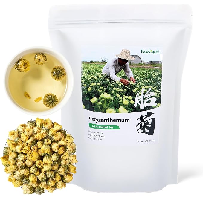Chrysanthemum Tea, Chinese Chrysanthemum Herbal Flower Tea Loose Leaves, Dried Chrysanthemum Flower with Floral Freshness and Natural Sweetness, Non-GMO, Gluten Free, Caffeine-Free, 3.88 Oz