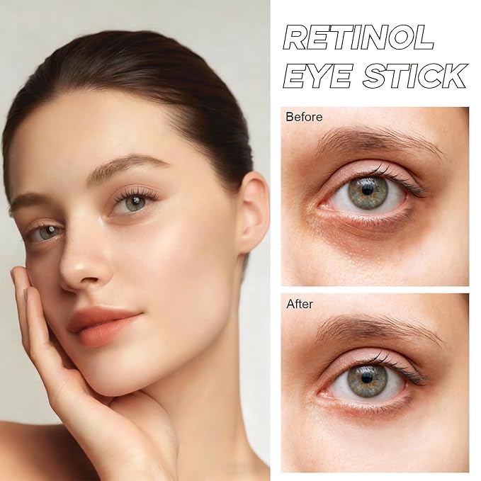 Retinol Eye balm Stick,Anti-Aging Firming & Moisturizing Balm,Moisturizing & anti-ging Firming Balm Under EyeCream Anti Aging, Reduces Puffiness Fine Lines with Upgraded Formula 0.1 OZ/3g(1pc)