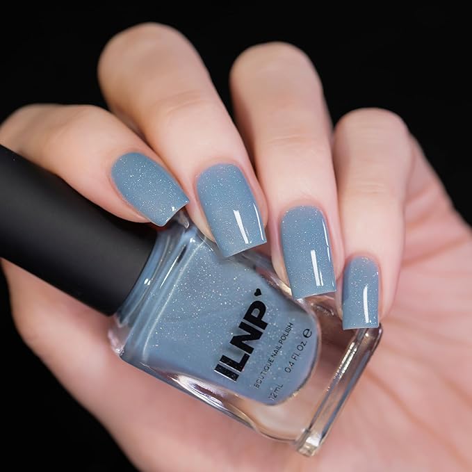 ILNP Low Rise - Faded Denim Blue Holographic Crelly Nail Polish