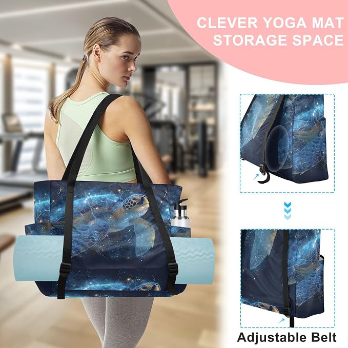 MCHIVER Yoga Bag for Women Men Large Yoga Mat Bag with Adjustable Strap Workout Bags Totes for Pilates Yoga Travel
