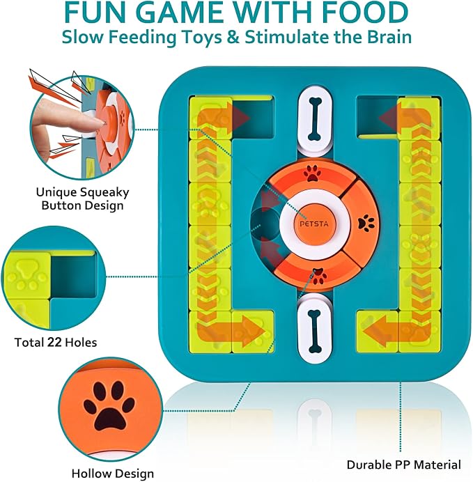 Dog Puzzle Toys, Treat Dispensing Dog Enrichment Toys for IQ Training and Brain Stimulation, Interactive Mentally Stimulating Toys as Gifts for Puppies, Cats, Dogs (M-Level 3)