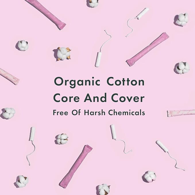 Rael Tampons, Compact Applicator - Made with Organic Cotton, Moderate Absorbency, BPA-Free, Chlorine Free, Leak Locker Technology (36 Count, Regular)