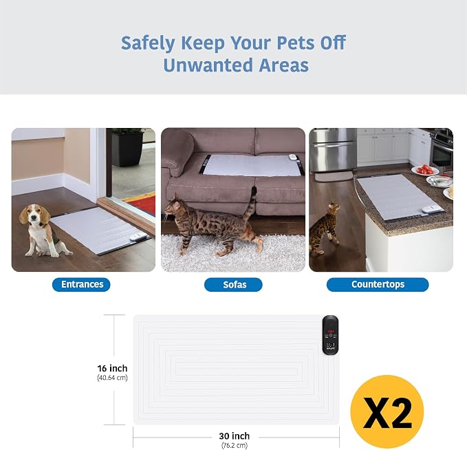 SVD.PET 2-Pack Scat Mat for Cats, Dog Shock Pet Training Mat, 30" X 16"