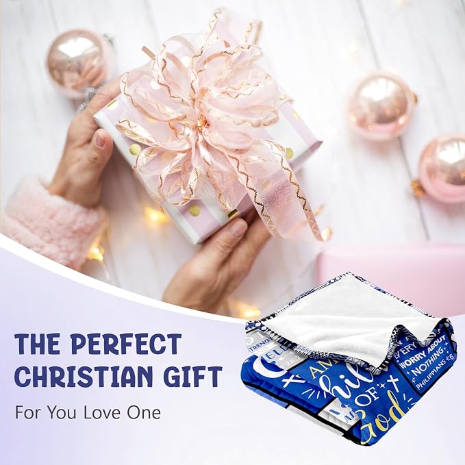 Christian Gifts for Men, Baptism Gifts for Boys, Christian Blanket for Men | Bible Verse Blanket, Religious Catholic Confirmation Communion Gifts for Teen Boys, Son, Kids, Child of God Blanket 60"x80"