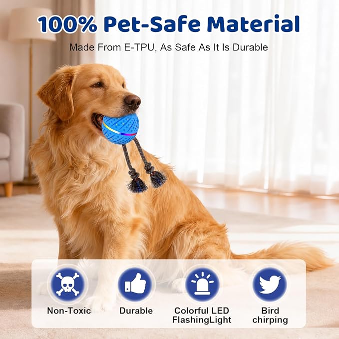 Smart Interactive Dog Toys Ball for Aggressive Chewers Medium Large,E-TPU