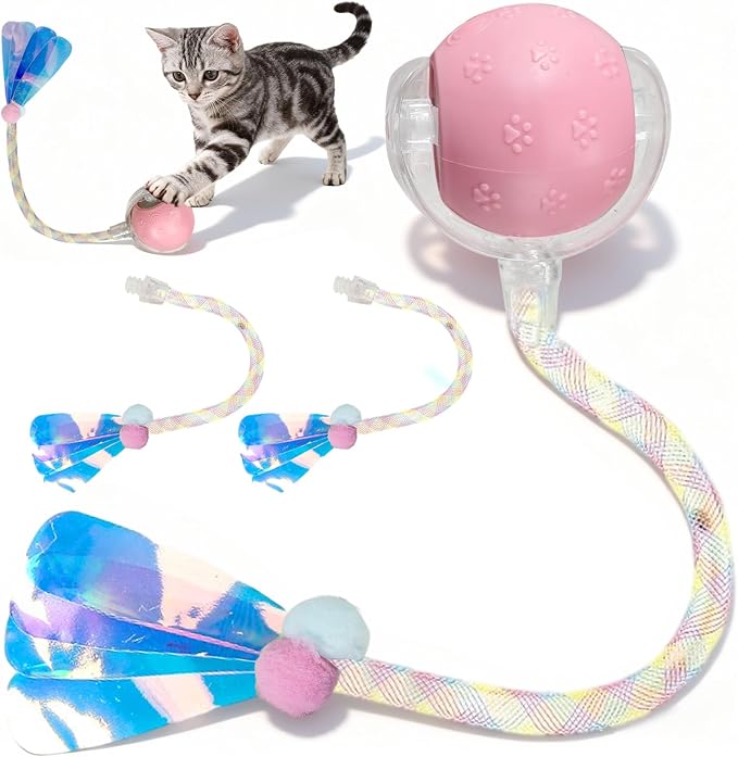Rocfish Durable Interactive Cat Toys for Indoor Cats (Pink, 03)
