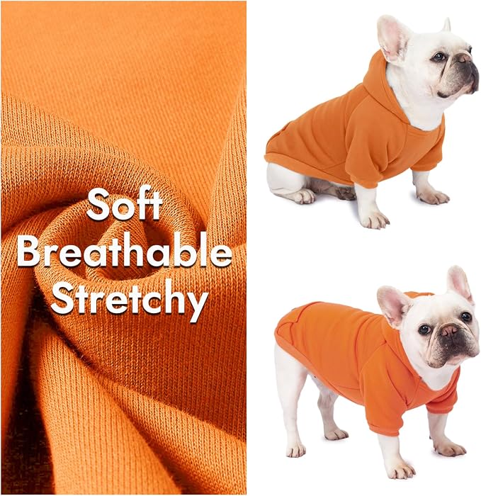 1 Pack Dog Hoodie Warm Hood Dog Sweater Cold Weather Small Dogs Sweatshirt Comfort Pet Clothes for Small Medium Dogs with Pockets Cats Chihuahua Clothes for Male Female Girl Boy Sporty Daily Wear