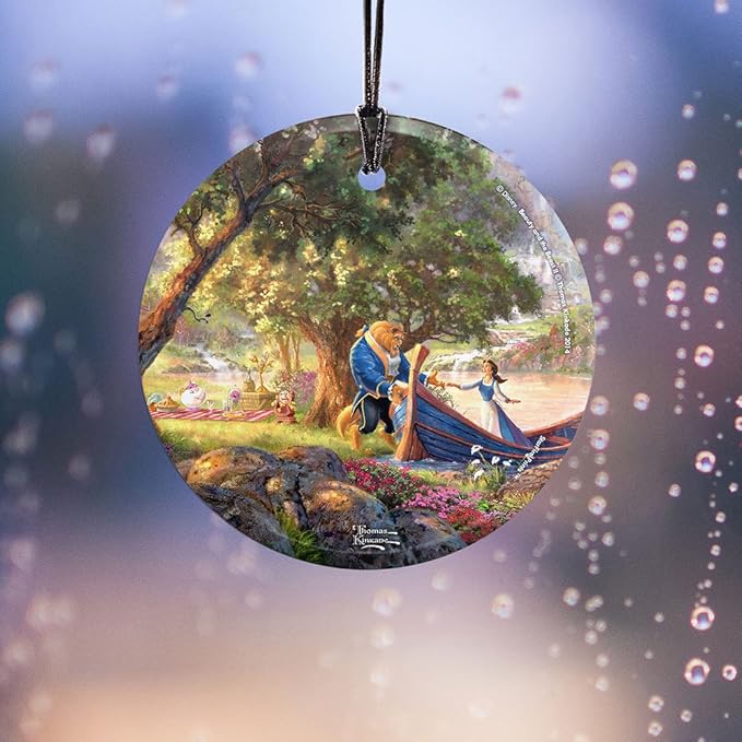 Trend Setters Disney – Beauty and The Beast II – Belle – Beast – 3.5” Starfire Prints Hanging Glass Print Accessory – Ideal for Gifting and Collecting SPCIR482