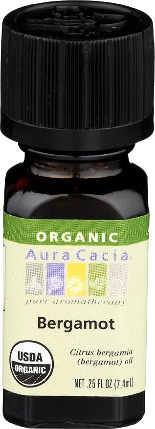 Aura Cacia, Oil Essential Bergamot Organic, 0.25 Fl Oz
