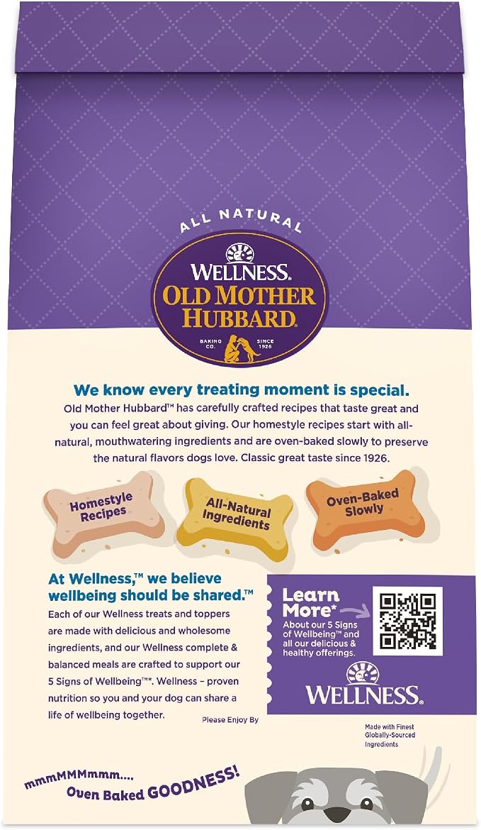 Wellness Old Mother Hubbard Classic Original Mix Dog Biscuits, Natural Training Treats, 4 Flavors, Mini Size, 20 oz Bag
