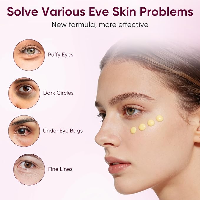 Eye Cream Stick, Retinol Eye Cream for Dark Circles, Vitamin E Hyaluronic Acid for Puffiness Anti Aging, Anti-Wrinkle Firming, Hydrating & Revitalizing Eye Creams for Men & Women