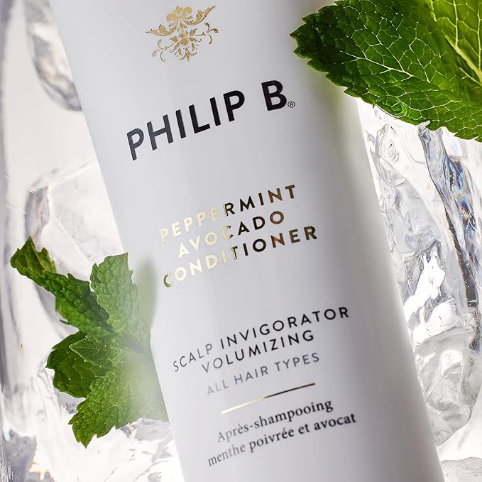 PHILIP B Peppermint Avocado Conditioner, 32 fl. oz. (947 ml) - Adds Volume to Hair While Peppermint Oil and Eucalyptus Invigorates the Scalp With a Tingly Sensation