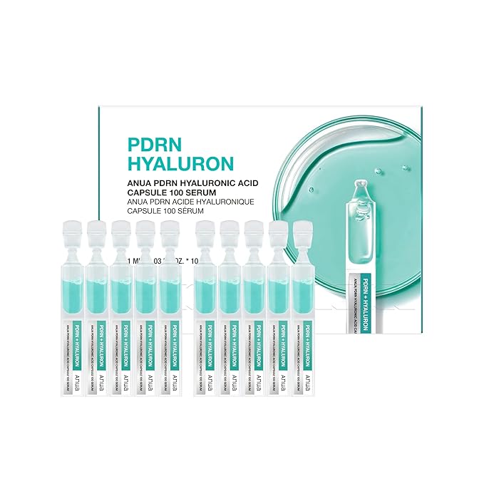 Anua PDRN Hyaluronic Acid Capsule 100 Serum, Radiant Face Salmon DNA, Hyaluronic Acid, Hydration, Moisture Plumping Effect, Lightweight, Glass Skin, Korean Skincare, 0.33 fl.oz