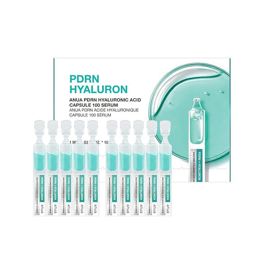 Anua PDRN Hyaluronic Acid Capsule 100 Serum, Radiant Face Salmon DNA, Hyaluronic Acid, Hydration, Moisture Plumping Effect, Lightweight, Glass Skin, Korean Skincare, 0.33 fl.oz