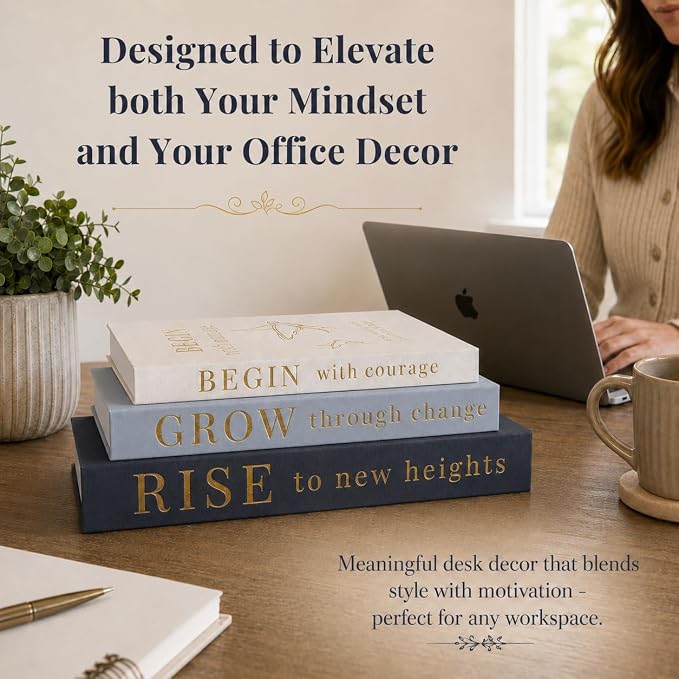 Decorative Books for Home Decor | Elevate your Bookshelf Decor with Coffee Table Books (Fake Books Set of 3) | Faux Books for Decoration | Hollow Book Box with Hidden Storage | Decorative Storage Box