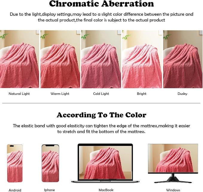 NEWCOSPLAY 3D Heart Checkered Flannel Queen Blanket, Coral Pink, 90"x90" | Super Soft Cute Lightweight Decorative Premium Silky Fleece Blanket for Couch Sofa Bed, Gift for Women Men, All Season Use