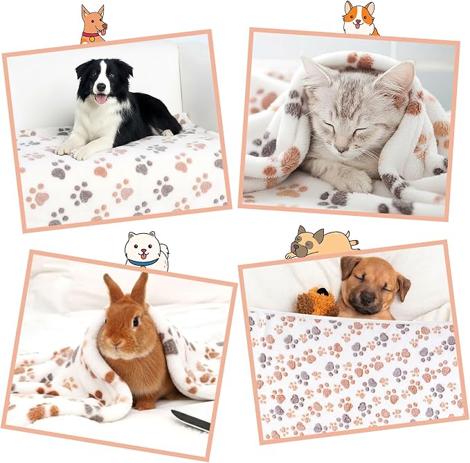 Dog Blankets for Medium Dogs, Cat, Premium Soft Dog Blankets for Small Dog | Washable, Puppy Blanket Dogs Essentials for Puppies (1, White, 41" x 30")