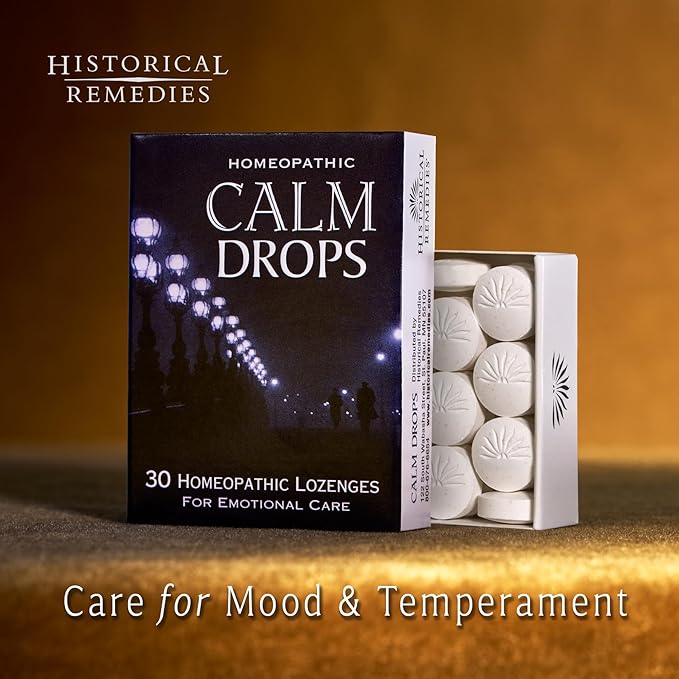 Calm Drops Homeopathic Lozenges (3 Pack)| Natural Care for Emotional Stress Relief, Vegan & Gluten-Free Organic Vanilla Flavor Drops to Promote Relaxation and a Sense of Calm