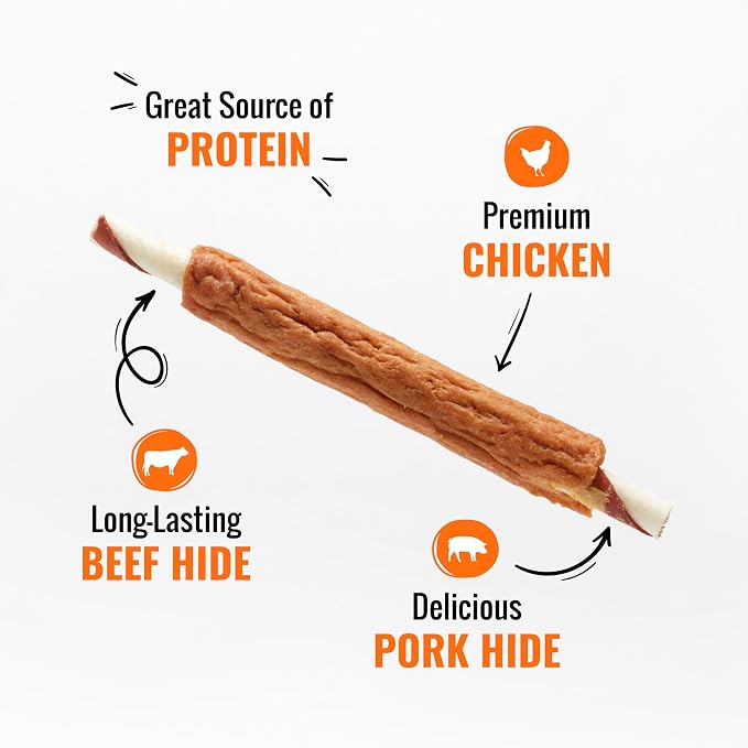 Good 'n' Fun Ribs Long-Lasting Dog Treat Made With Real Protein, 12 oz | Premium Chicken, Pork and Beef Hide Chew, Supports Dental Health and Mental Stimulation, For Adult Dogs