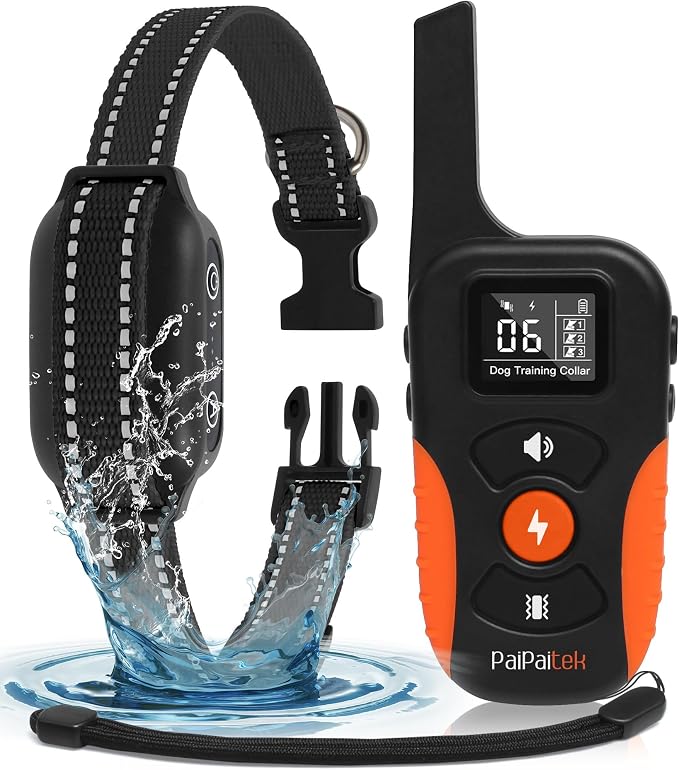 2-in-1 Dog Bark Collar with Remote - 3300FT Auto Anti-Bark, 5 Sensitivity & 9 Beeps, IP67 Waterproof Training Shock Collar for Medium Large Dogs 40-150 lbs - Stop Barking, Jumping & Digging