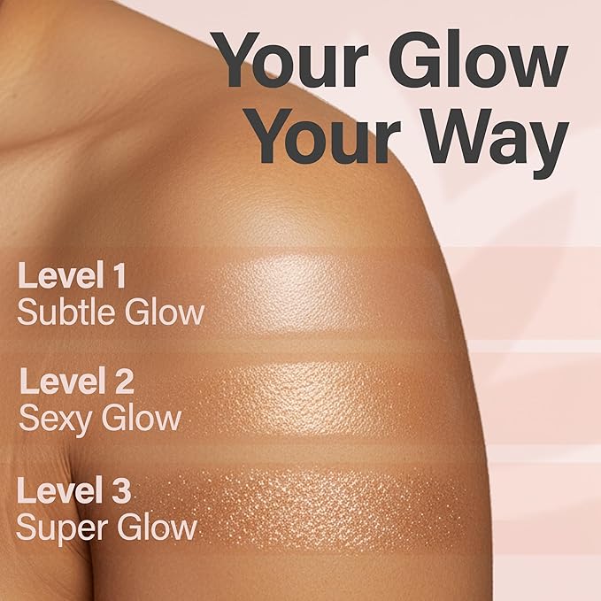 Glimmer Goddess Shimmer Body Butter with Organic Whipped Shea Butter for Hydration, Moisturizing & Silky Natural Glow - Rose Gold Sexy, 4 oz