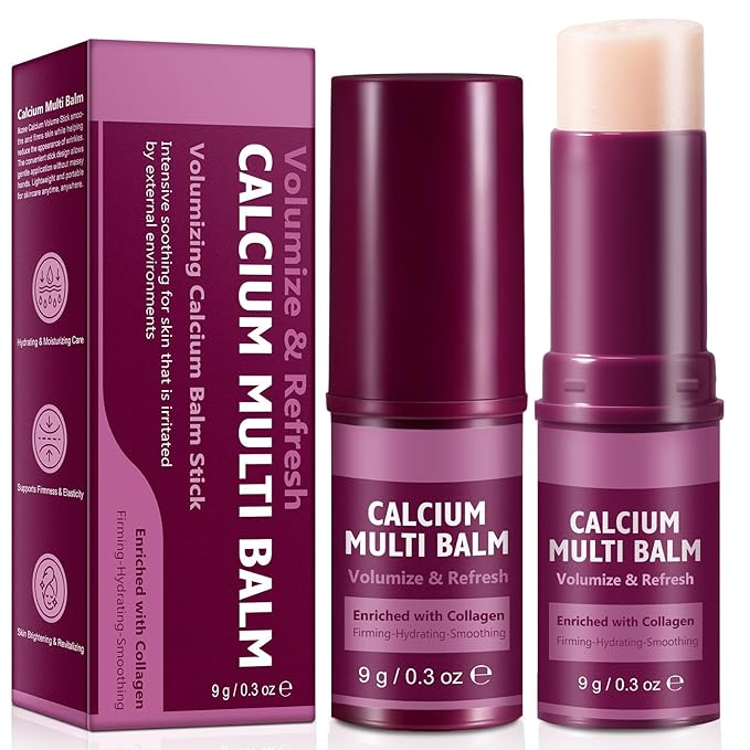 Calcium Volume Multi Balm, Calcium Multi Balm Stick, Collagen Moisturing Wrinkle Core Stick, Hydrating Cream, Anti-aging, Friming Skin, Suitable for Eyes, Face and Neck (2)