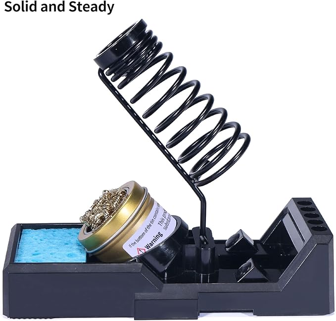 YIHUA X-4 Premium Soldering Iron Holder with Brass Wool, Cleaning Sponge and Solder Tip Slots