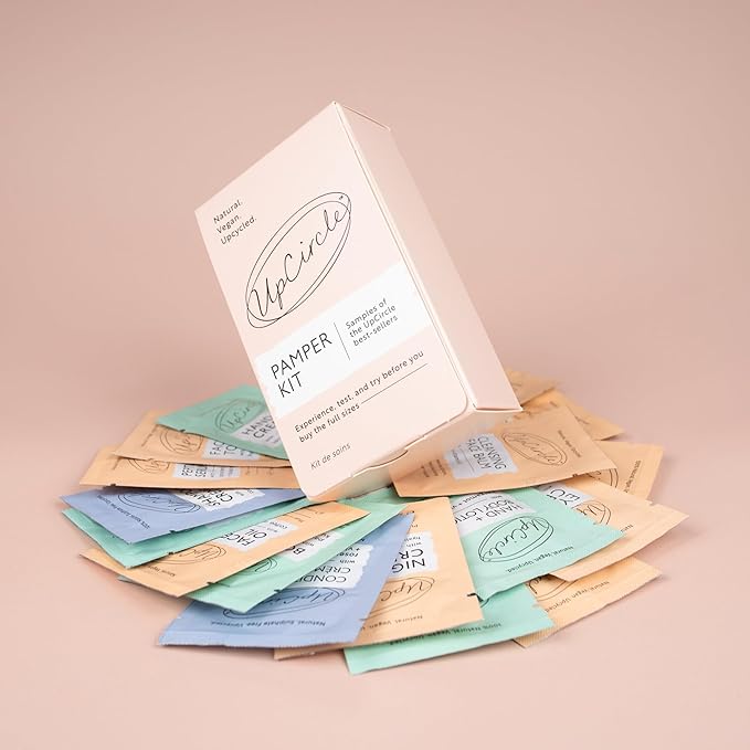 UpCircle The Pamper Kit - 18 Pieces - Sample Tester Pack Of Full Skincare + Body Range - Perfect Gift Idea, Pamper Night, For Holiday or Wedding Favour - Natural, Vegan, Cruelty-Free