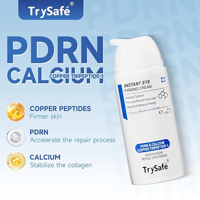 1.06oz PDRN & Calcium & Copper Peptides Temporary Eye Tightener - Reduce Eye Bags, Puffy Eyes, Dark Circles & Firm Wrinkle, Smile Line Instantly* | Hyaluronic, Collagen, Kojic, Caffeine