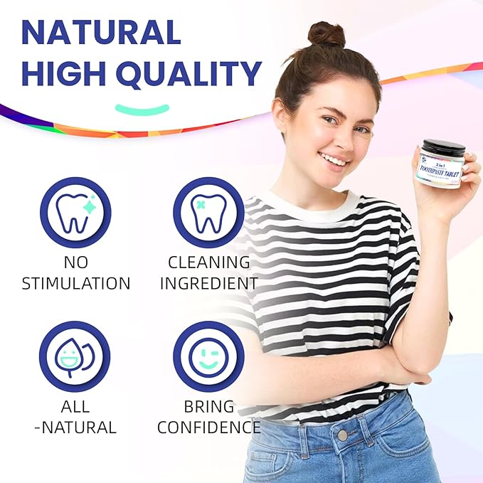 Toothpaste Tablets, Hydroxyapatite Chewable Toothpaste Tablets, Travel Mouthwash for Deep Cleaning, Fresh Breath, Enamel-Safe, Fluoride & Plastic Free (1)
