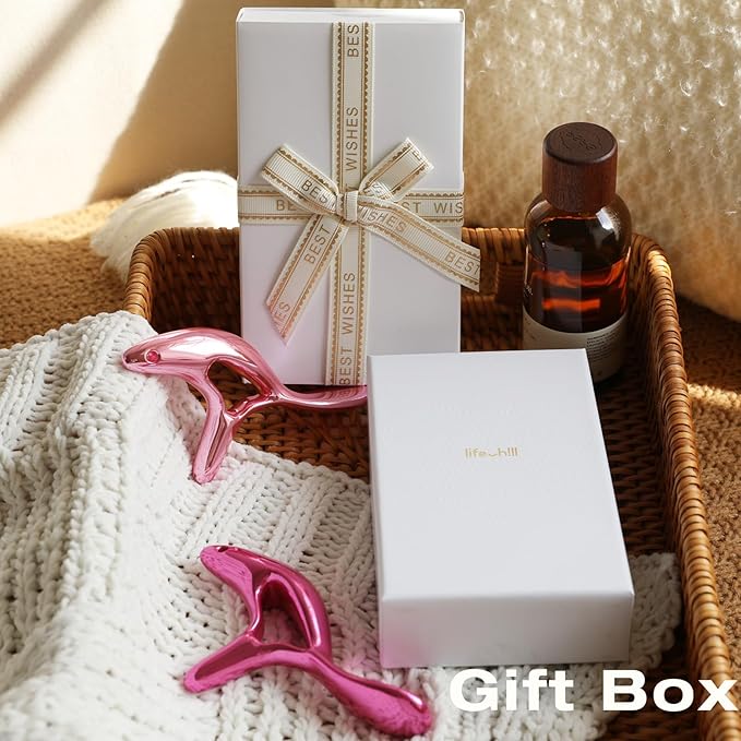 lifechill Trigger Point Massage Tool for Pain Relief Deep Tissue, Gua Sha & Muscle Scraper Tool for Full Body, Thumb Saver Acupressure Tool Relieve Muscle Knots, Christmas Gifts for Women (Pink)