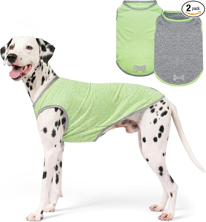 KYEESE 2Pack Dog Shirt for Large Dogs Sun Protection Tank Top for Summer | Reflective for Safety, Lightweight & Breathable, Shedding Control, Skin-Friendly for Sensitive Dogs, Easy On/Off, Quick Dry