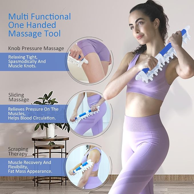 Strict Fascia Massage Tool Large Myofascial Release Blaster Tools for Tighten Skin Lymphatic Drainage Trigger Point Deep Tissue Shoulder, Back，Psoas,Thighs, Butt & Full Body (Blue)